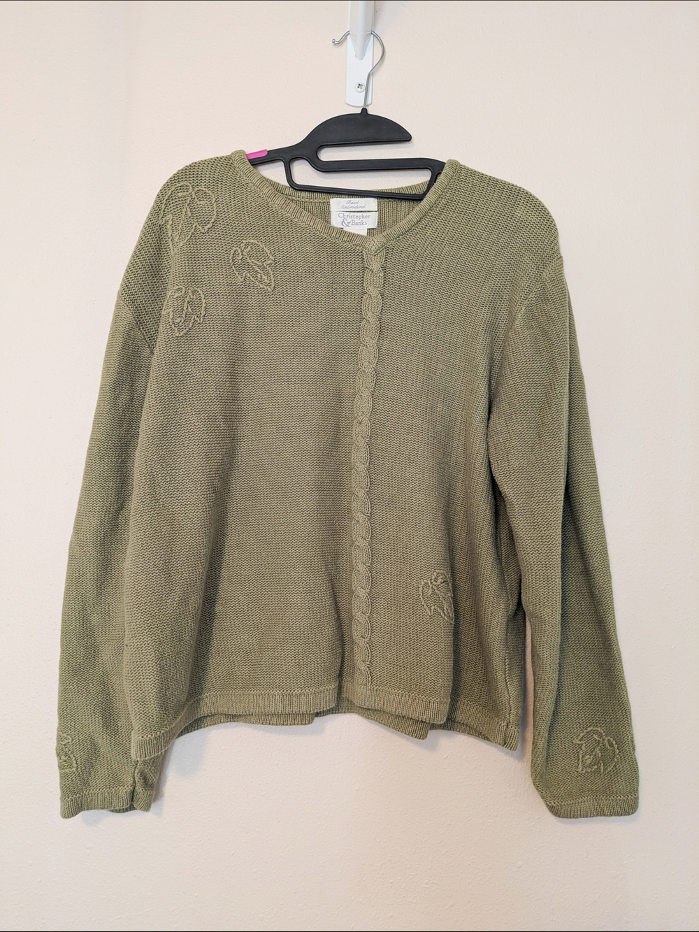Christopher & Banks Olive Green Knit Cardigan Sweater